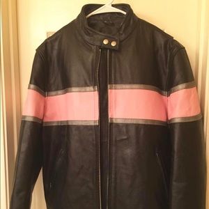 Hot leather motorcycle jacket